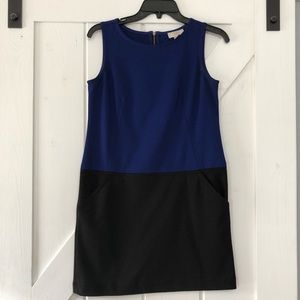 LOFT Black and Blue Dress with Pockets